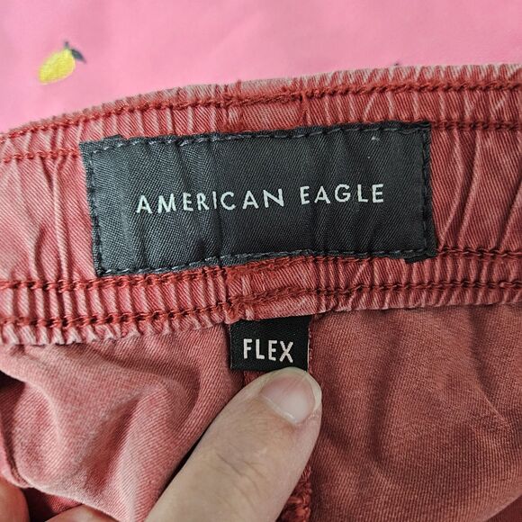 American Eagle Flex Trekker Jogger Shorts Men's Medium (30x6) Faded Red Pockets - Picture 3 of 10